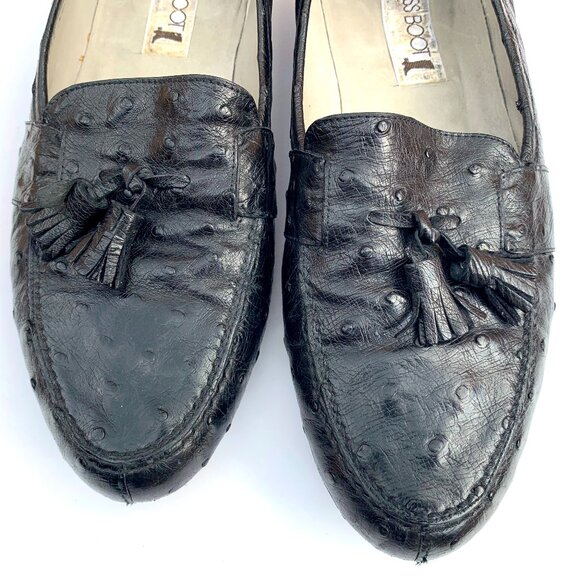 Vintage Brass Boot Nunn Bush Men’s Ostrich Tassel Loafers Black Italy 10.5 main image 5